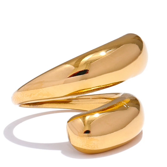 Luxe Jewels 18K PVD Plated Sleek Metal Fashion Ring – Waterproof Stainless Steel Jewelry