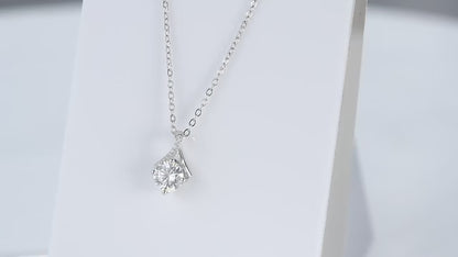 Luxe Jewels Round Excellent Cut - 1 to 2 carat Moissanite 925 Silver Pendant Necklace