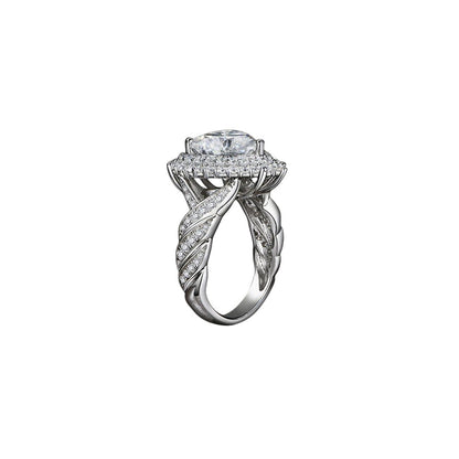 Luxe Jewels Luxury 4CT Heart Cut Moissanite Ring for Women (Full D VVS1 Real Silver) Handmade Valentine's Day Jewelry