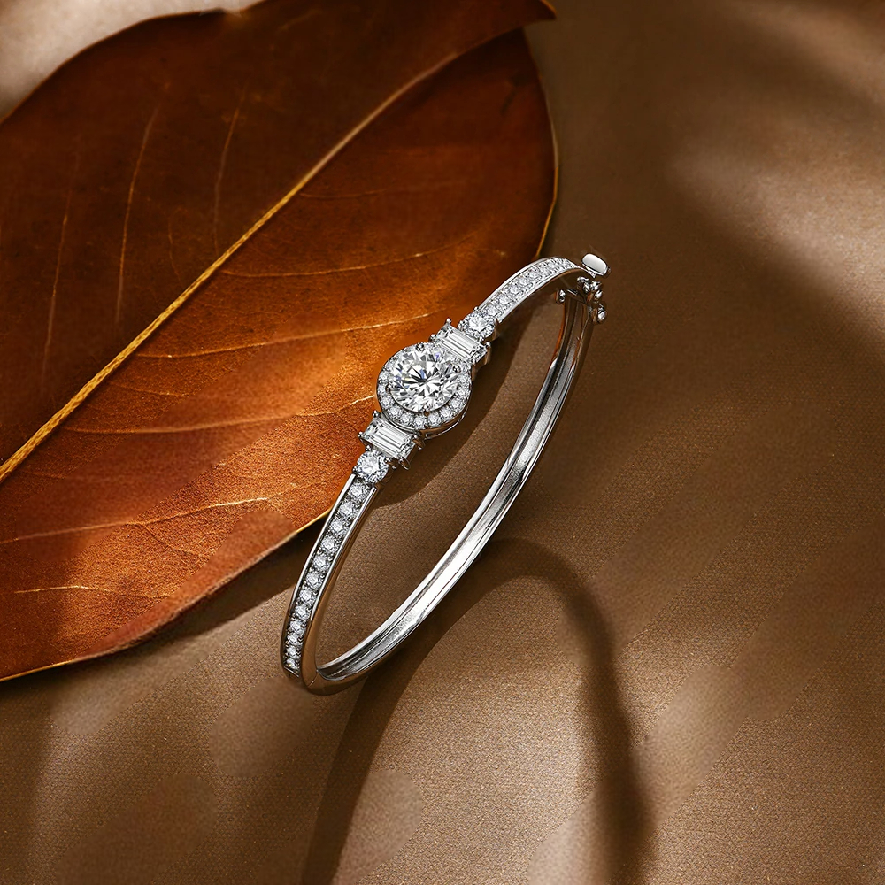 Premium Silver Moissanite Bracelets 18K Gold Plated 4.5 Carat D VVS1 Moissanite (Diamond Tester Passed with Certificate)